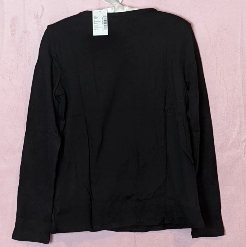 The Children's Place Black and Pink Long Sleeve Sparkly Heart Paris Tee size 7-8